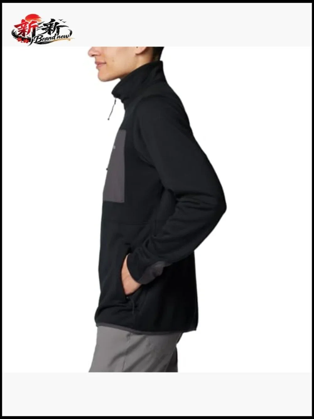 Men's Hiking Half-Zip Fleece Pullover Sweat-Wicking Long Sleeve